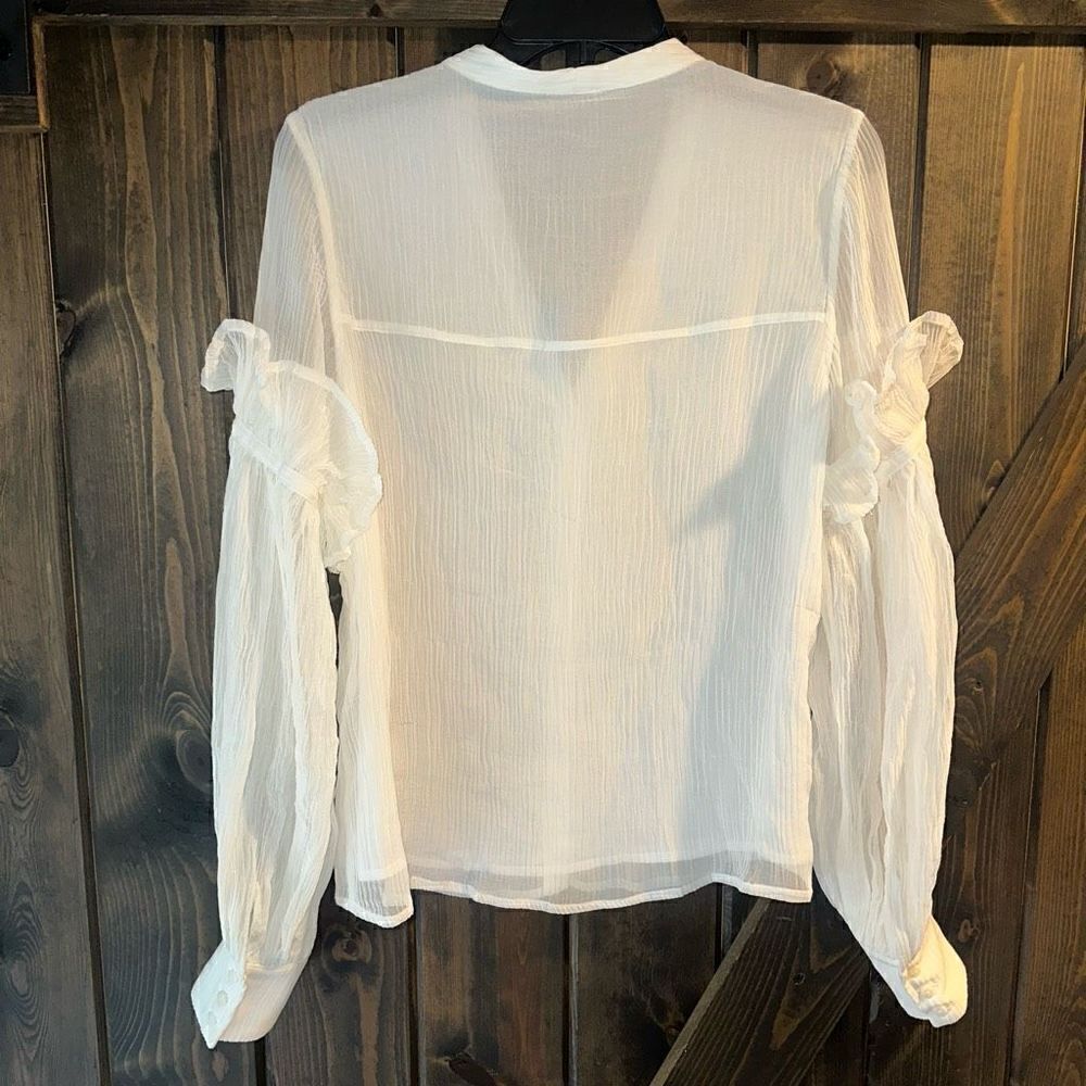 NWOT AS By DF Balloon Sleeve Cotton/Silk Blouse - Picture 5 of 7